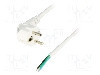 Cablu alimentare AC, 4m, 3 fire, culoare alb, cabluri, CEE 7/7 (E/F) &amp;#351;tecar in unghi, LIAN DUNG -