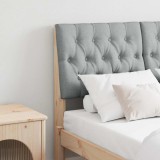 VidaXL Tăblie tapițată Gri deschis 120 cm Lemn de pin masiv 879349