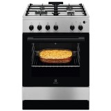 Aragaz Electrolux LKG604013X, 60x60 cm, 59 l, Cuptor gaz, Autocuratare catalitica, Grill electric, Rotisor, Iluminare cuptor, Gratare fonta, Clasa A,