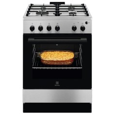 Aragaz Electrolux LKG604013X, 60x60 cm, 59 l, Cuptor gaz, Autocuratare catalitica, Grill electric, Rotisor, Iluminare cuptor, Gratare fonta, Clasa A,
