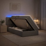 Cumpara ieftin Pat cu LED si saltea Gri inchis 90 x 190 cm Tesatura