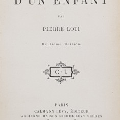 LE ROMAN D ' UN ENFANT par PIERRE LOTI , 1890