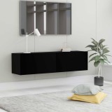 Cumpara ieftin Comodă TV, negru, 120 x 30 x 30 cm, lemn prelucrat