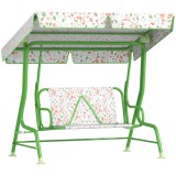 AIYAPLAY Leagăn pentru Copii cu Copertină Reglabilă și Centură de Siguranță, 120x112x75 cm, Verde | Aosom Romania