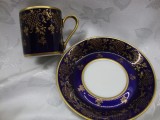 SET / SERVICIU CANA SI FARFFURIE DIN PORTELAN GDR ECHT COBALT