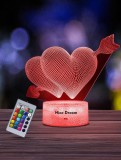 Lumina de noapte pentru copii Nice Dream, LED/RGB, model inimioare, acril, 21,4 x 14,9 x 5,2 cm