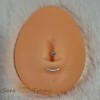 Piercing buric din argint 925 cu model semicircular si cristale zirconia - 1.5 cm, tija subtire, SaraTremo