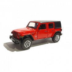 Macheta auto Jeep Wrangler Sahara Unlimited rosu, lumini, sunet, 1:32 Tayumo