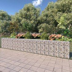 vidaXL Gabion perete cu capace, 600 x 30 x 100 cm, oțel galvanizat