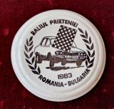 Raliul Prieteniei Romania &amp; Bulgaria medalie premiu anul 1983 autoturism DACIA