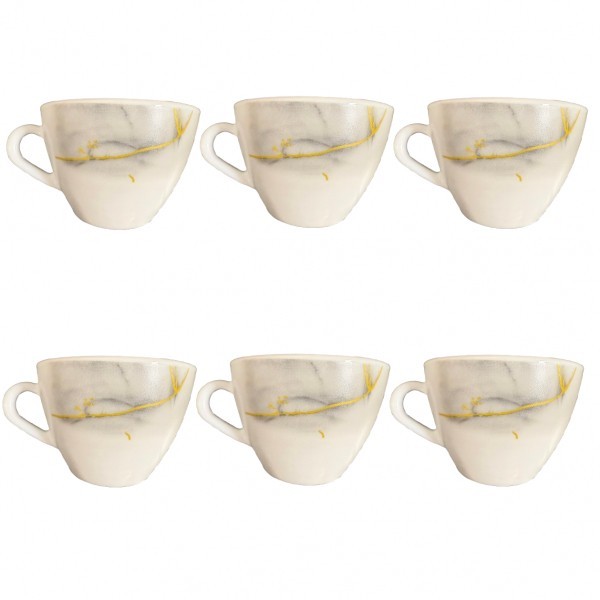 Set 6 Cesti Opal Gros pentru Cafea Gray 190ml GYC DNC57076
