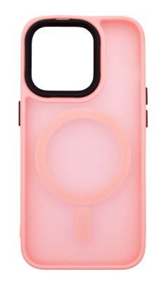 Husa din silicon compatibila MagSafe, Matte Transparent pentru iPhone 15 Plus Roz foto