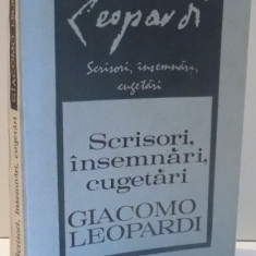 SCRISORI , INSEMNARI , CUGETARI de GIACOMO LEOPARDI , 1974