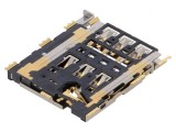 Conector pentru carduri Nano SIM cu buton SMT 6 pini