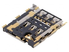 Conector pentru carduri Nano SIM cu buton SMT 6 pini