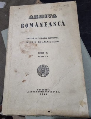 Arhiva romaneasca (Tomul IX, partea II-a) foto