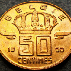 Moneda 50 CENTIMES - BELGIA, anul 1998 *cod 1741 = A.UNC