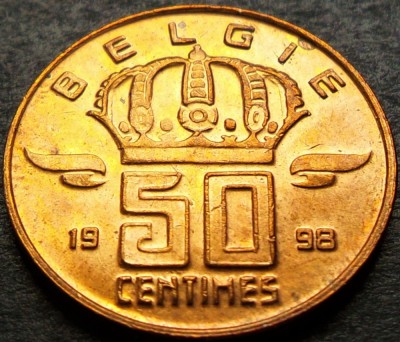 Moneda 50 CENTIMES - BELGIA, anul 1998 *cod 1741 = A.UNC foto