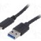 Cablu USB A mufa, USB C mufa, USB 3.0, lungime 0.5m, negru, AKYGA - AK-USB-24