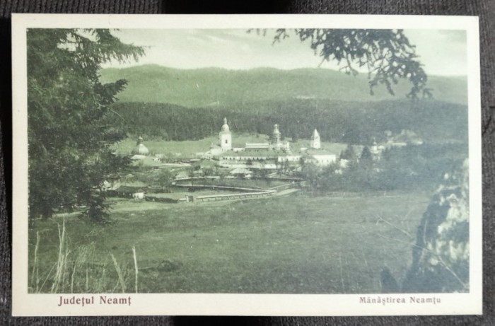 Carte postala, Manastirea Neamtu, 1935