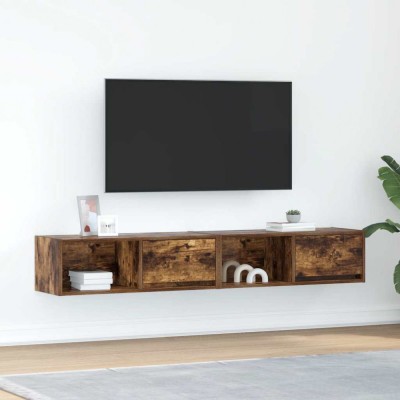 vidaXL Dulapuri TV 2 buc Stejar afumat 80x31x25,5 cm Lemn prelucrat foto