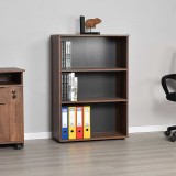 Cumpara ieftin Biblioteca Adore Rio Mini, 3 rafturi, Alb - Nuc - Antracit, 72x109x34 cm