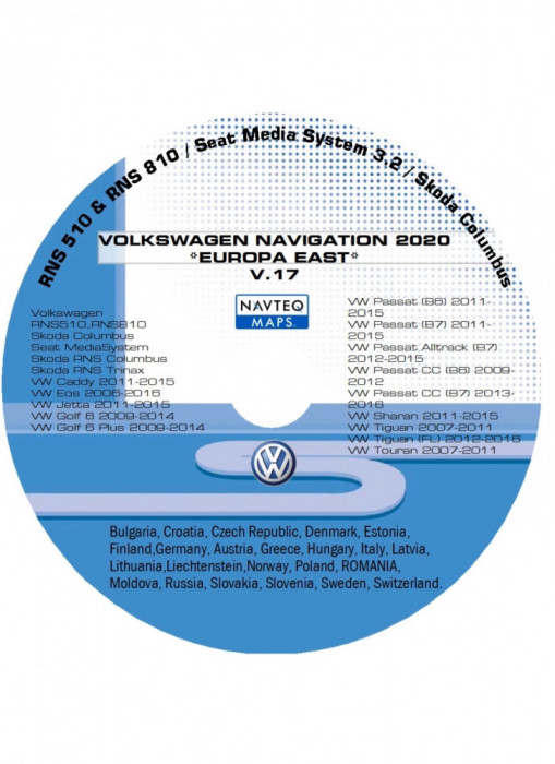 DVD Harti Navigatie Volkswagen RNS 510 VW Passat CC Golf Tiguan GPS