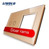 Cumpara ieftin Panou intrerupator dublu cu touch + priza simpla Livolo din sticla SmartElectro IntelligentHouse