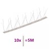 Set bandă cu țepi antipăsări cu 5 r&acirc;nduri, 10 buc., oțel, 5 m