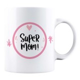 Cana alba personalizata &quot;Super mom&quot;, INOVATIX&reg;. 330ml, Oem