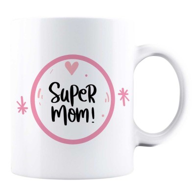 Cana alba personalizata &amp;quot;Super mom&amp;quot;, INOVATIX&amp;reg;. 330ml foto