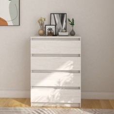 Gossi dulap lateral, alb, 60x36x84 cm, lemn masiv de pin