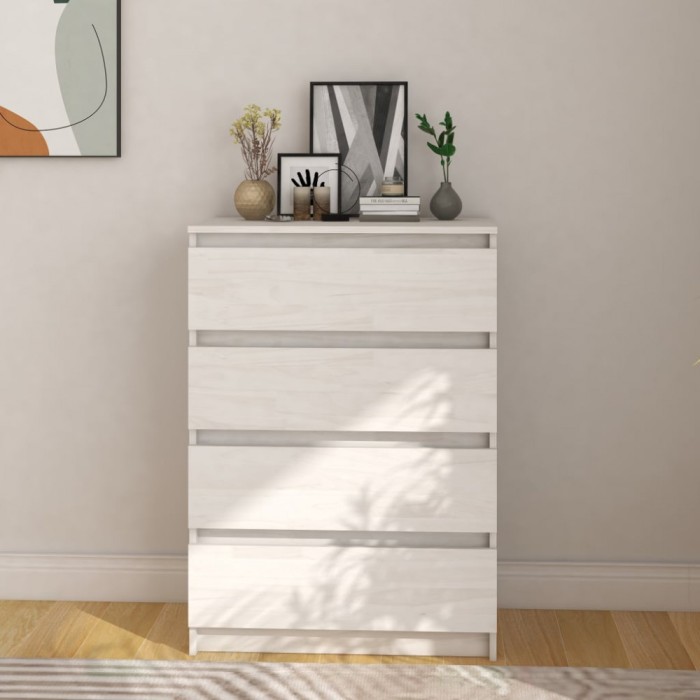 Gossi dulap lateral, alb, 60x36x84 cm, lemn masiv de pin