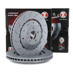 Set Discuri Frana Perforate Fata Zimmermann Formula Z Audi A4 B8 2012-2015 100.3365.70 foto