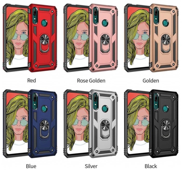 Husa Ring Armor Huawei P Smart Z + folie flexi-glass 5H + stylus