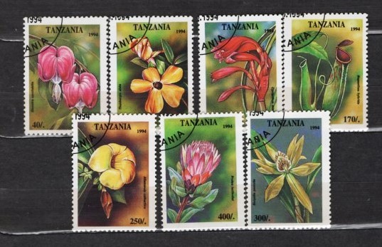 TANZANIA 1994 - FLORI TROPICALE. SERIE STAMPILATA, B5
