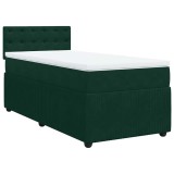 Cumpara ieftin Pat continental cu saltea, verde inchis, 80x200 cm, catifea