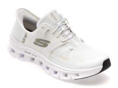 Pantofi sport SKECHERS albi, GLIDE-STEP PRO, din piele ecologica