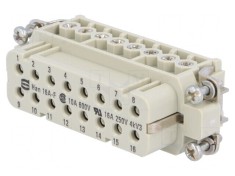 Conector HDC Inserturi Mamă Han A 16 PE foto