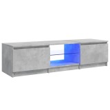 Cumpara ieftin Comoda TV cu lumini LED, gri beton, 140x40x36 cm