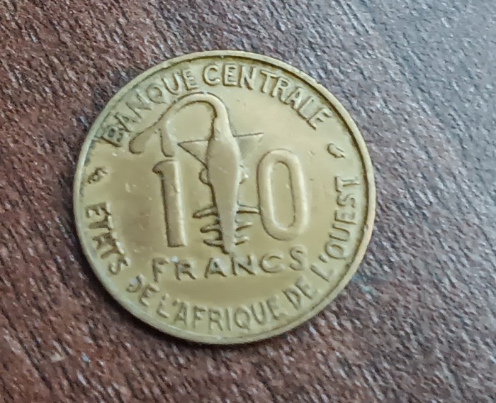 C50 - Moneda foarte veche - Africa de Vest - 10 franci - 1970