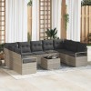 VidaXL Set de canapele pentru grădină 10 pcs Gri deschis Rattan poli 3346552
