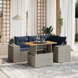 Gossi set canapele de gradina cu perne, 5 piese, gri, poliratan