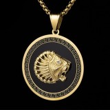 Lant Inox --BLACK-- si Medalion -LION- LC119C