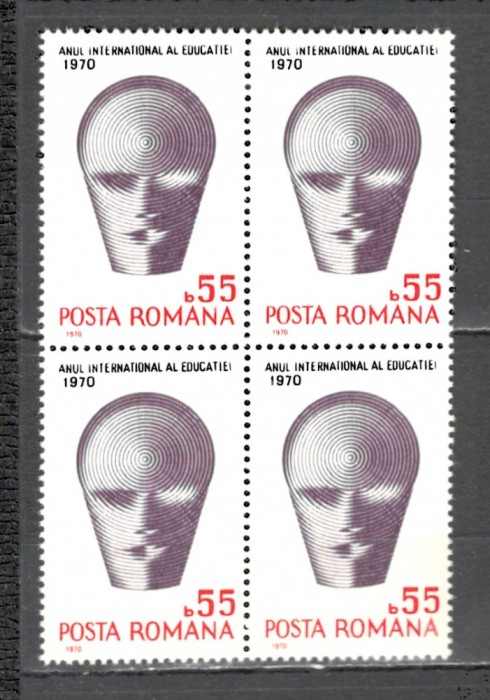 Romania.1970 Anul international al educatiei bloc 4 ZR.372