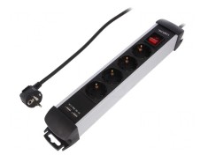 Prelungitor cu 6 prize, 1,5m, 250VAC 16A foto