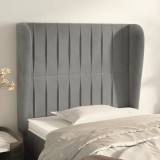 vidaXL Tăblie de pat cu aripioare gri deschis 93x23x118/128 cm catifea