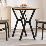 VidaXL Masă bucătărie, cadru Y, 80x50x75,5 cm lemn masiv pin și Oţel