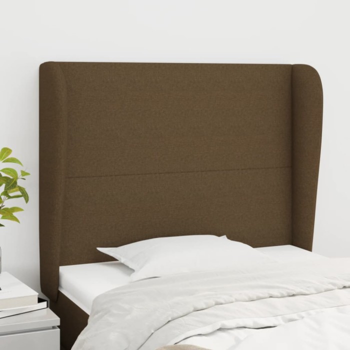 vidaXL Tăblie de pat cu aripioare maro &icirc;nchis 83x23x118/128 cm textil 3117653