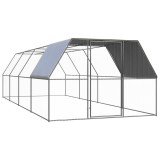 VidaXL Coteț de păsări pentru exterior, 3x8x2 m, oțel zincat